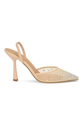 Slingback in rete colore carne. NICOL BONNET | 2515-BEIGE